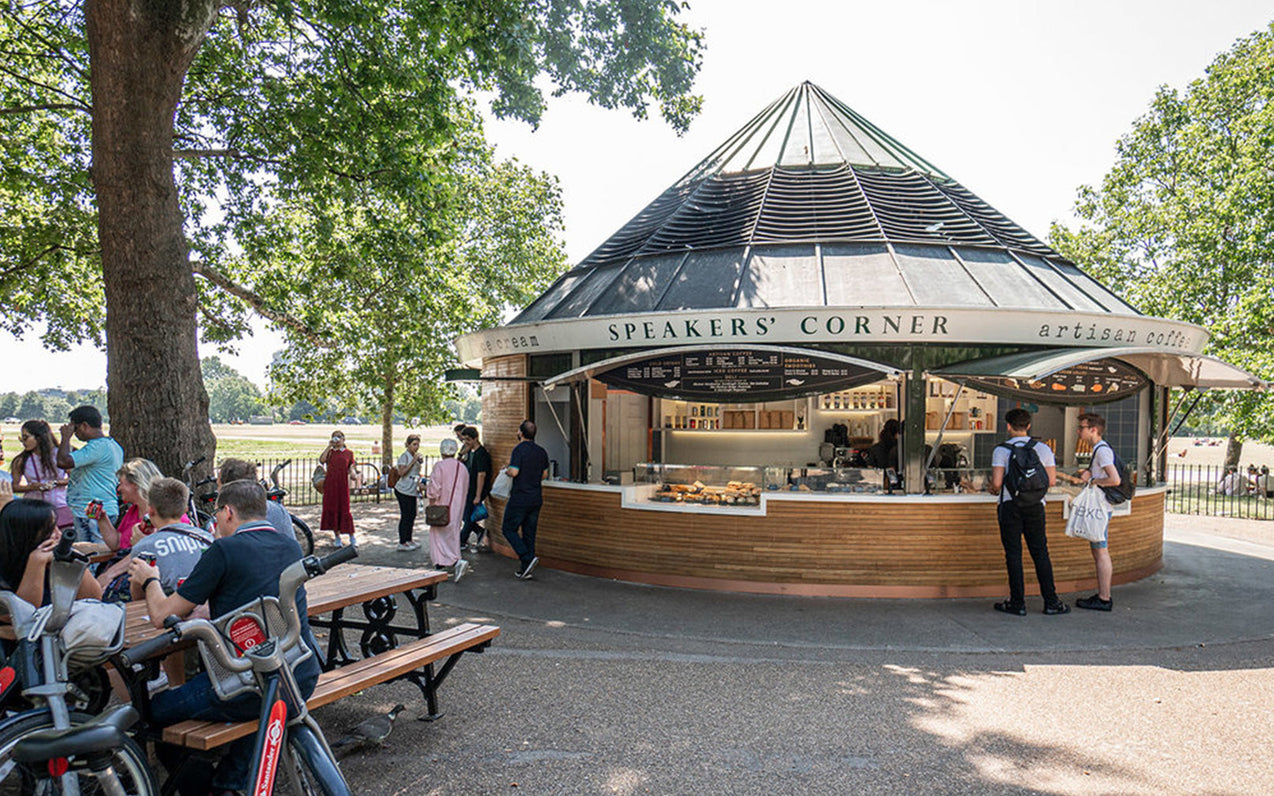 Steam Bent Kiosks in London Royal Parks