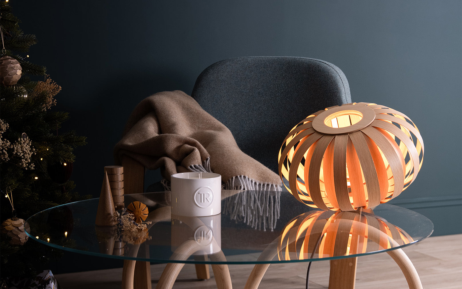 Urchin Table Light, Throw & Candle Gift Bundle