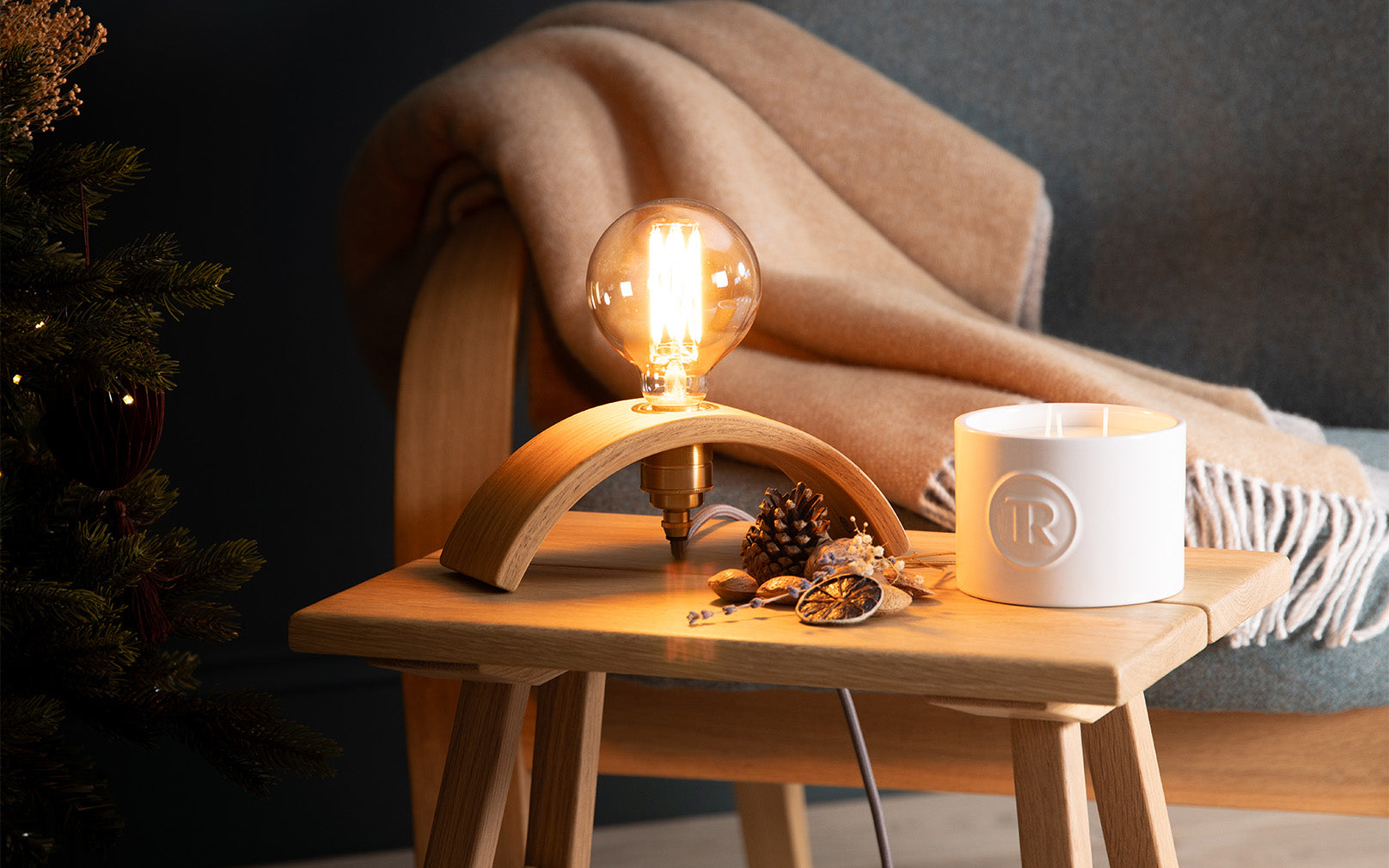 Archer Table Light, Throw & Candle Gift Bundle