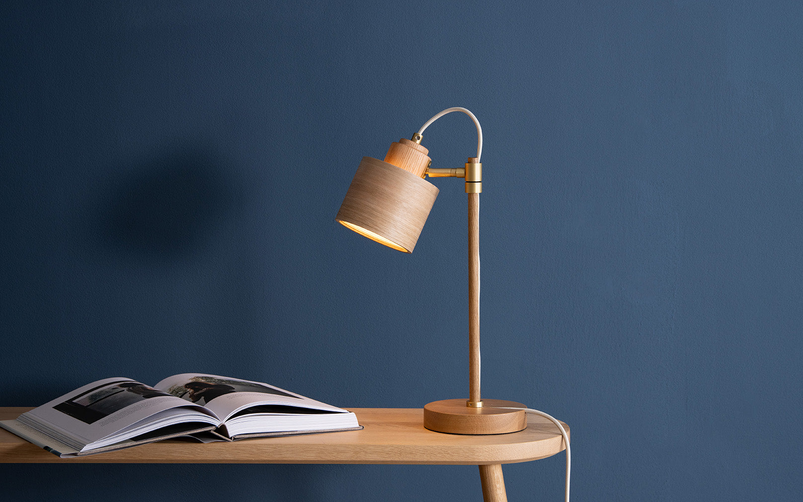 Spire Table Light Wooden Desk Lamp with Shade Tom Raffield