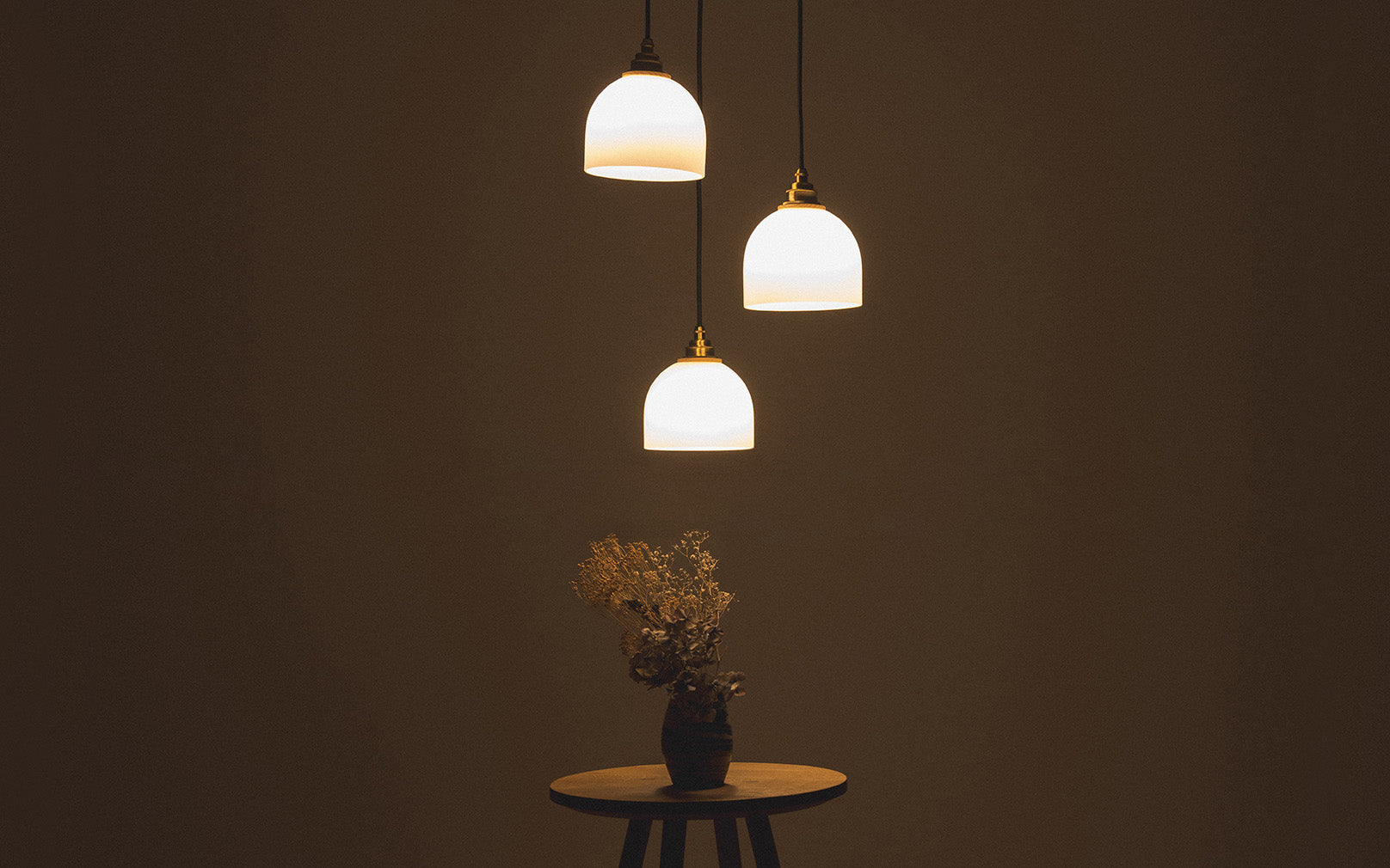 Glass Bue Pendant - Trio Cluster