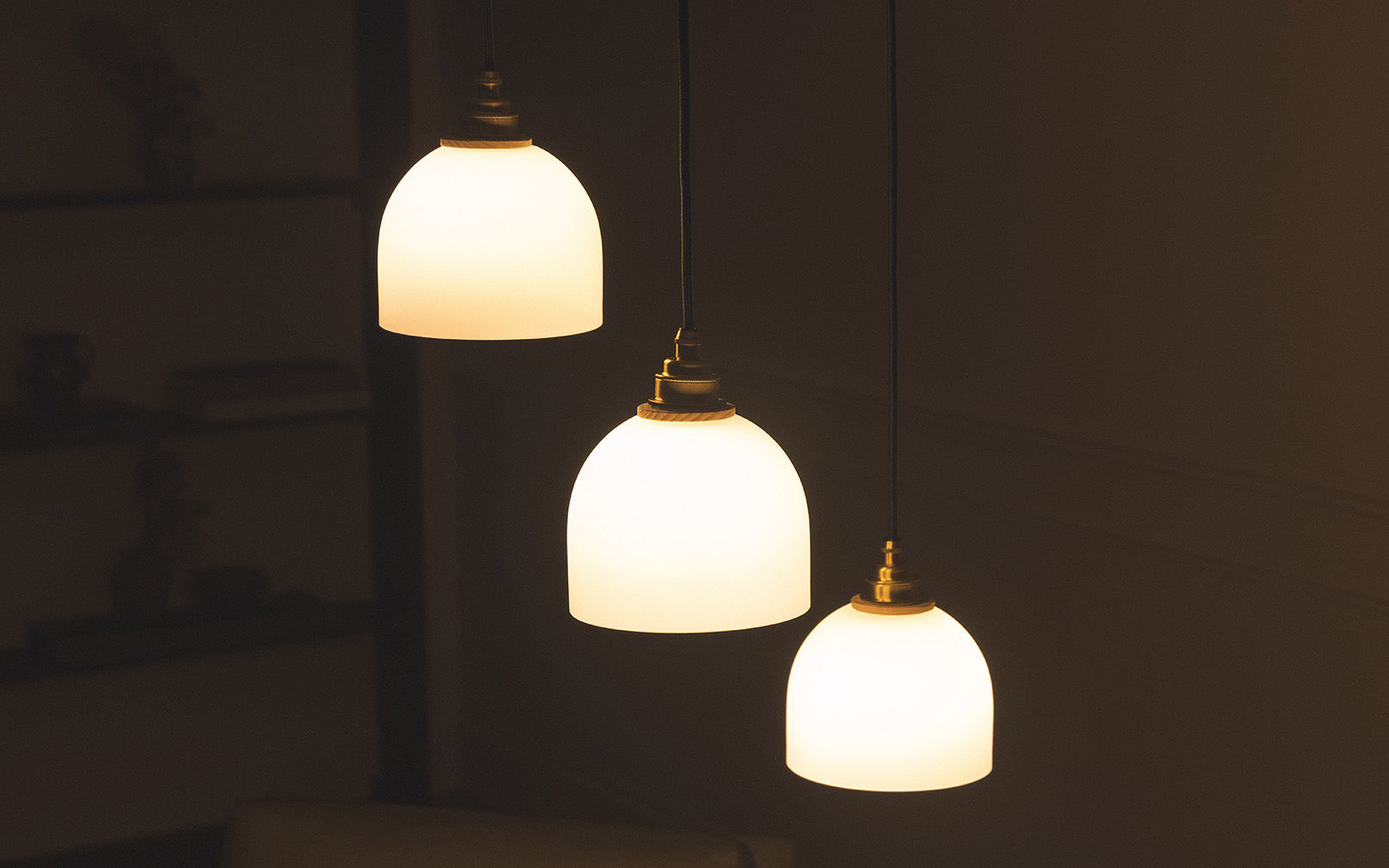 Glass Bue Pendant - Trio Cluster