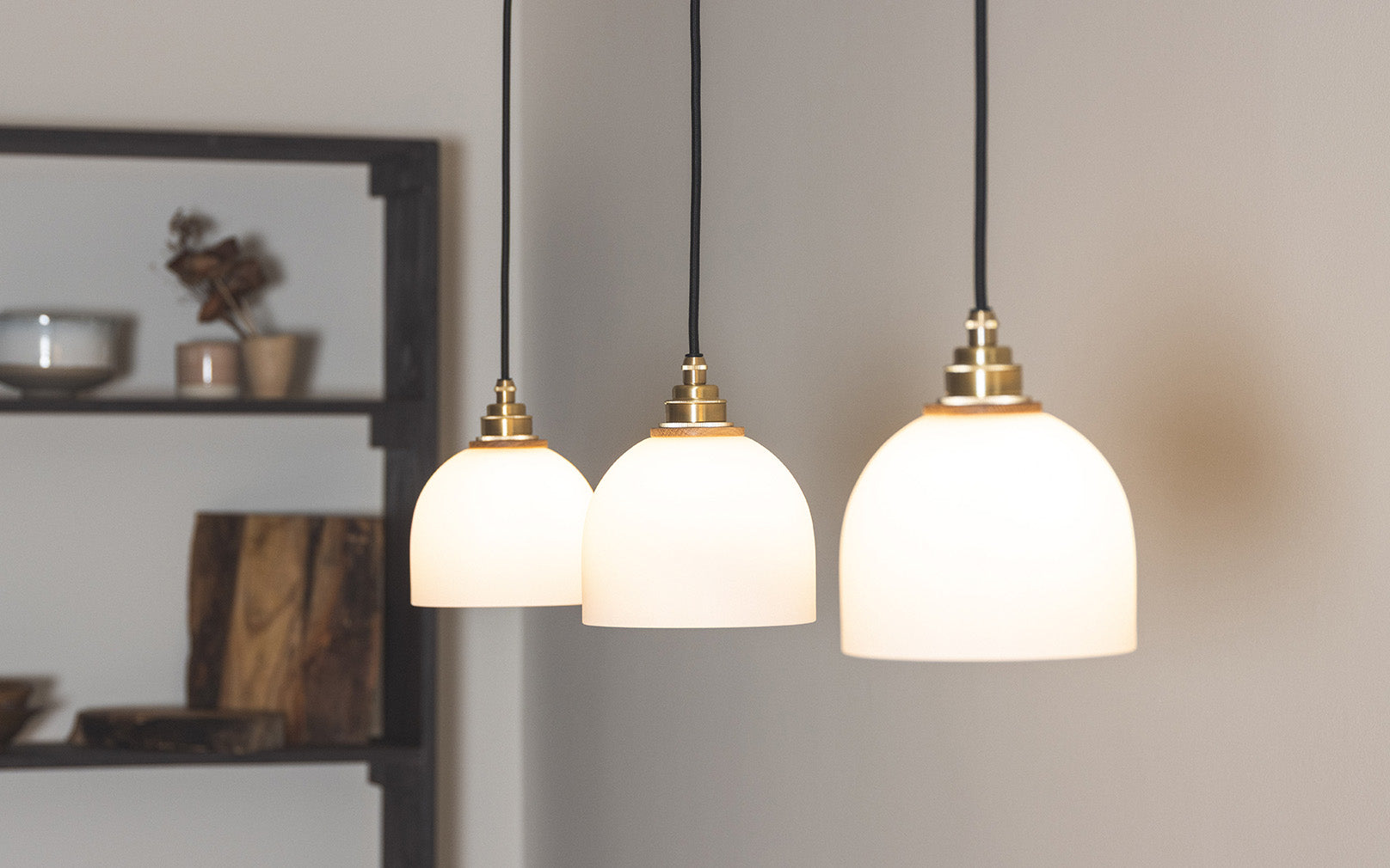 Glass Bue - Linear Trio Light Long