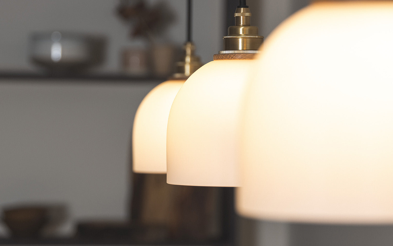 Glass Bue - Linear Trio Light Long