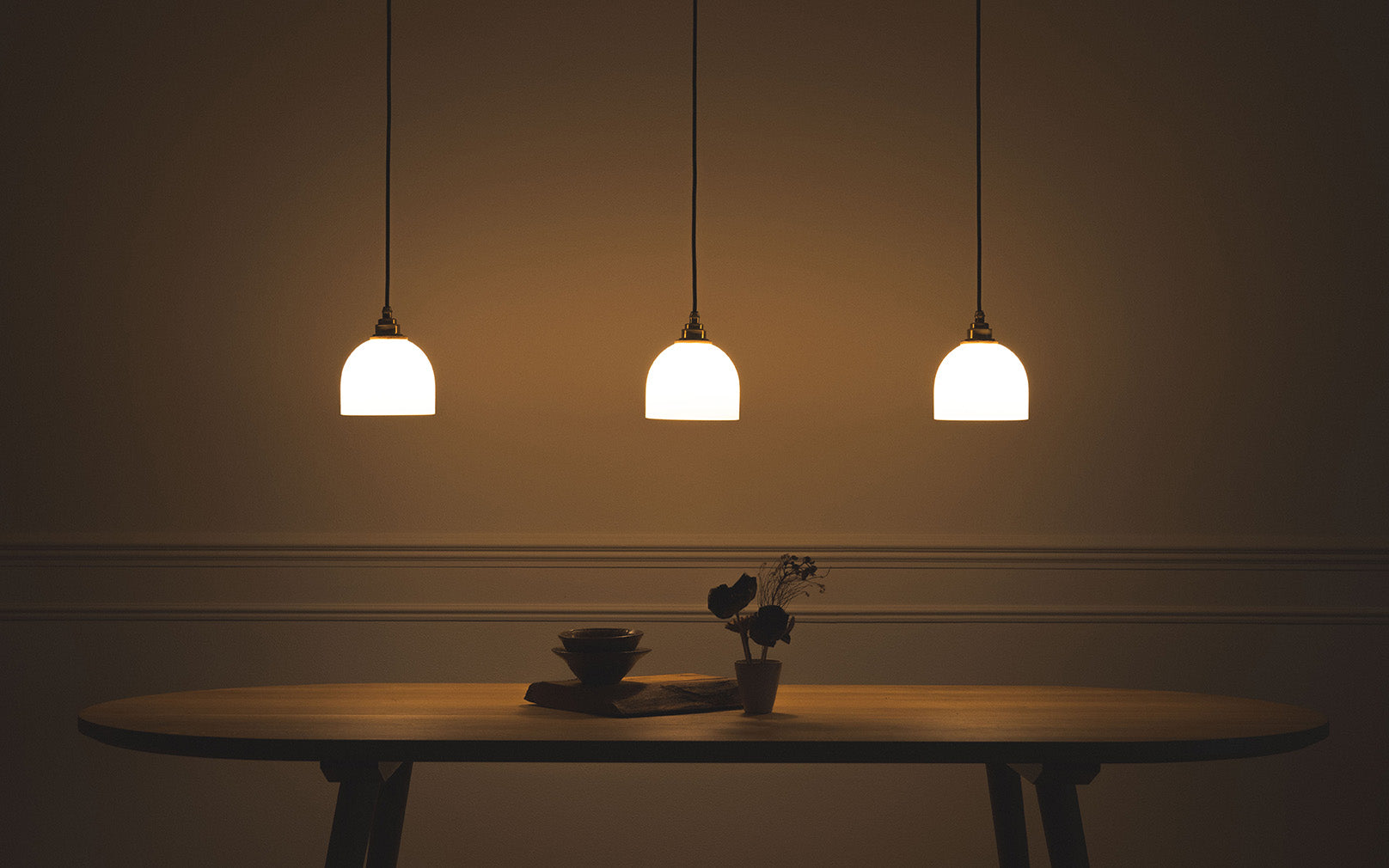 Glass Bue - Linear Trio Light Long