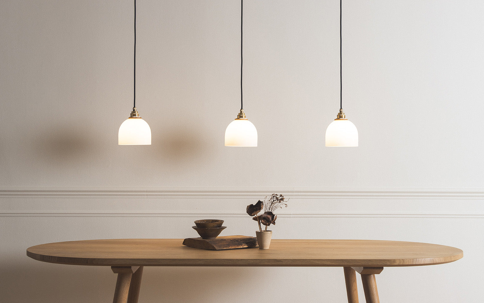 Glass Bue - Linear Trio Light Long