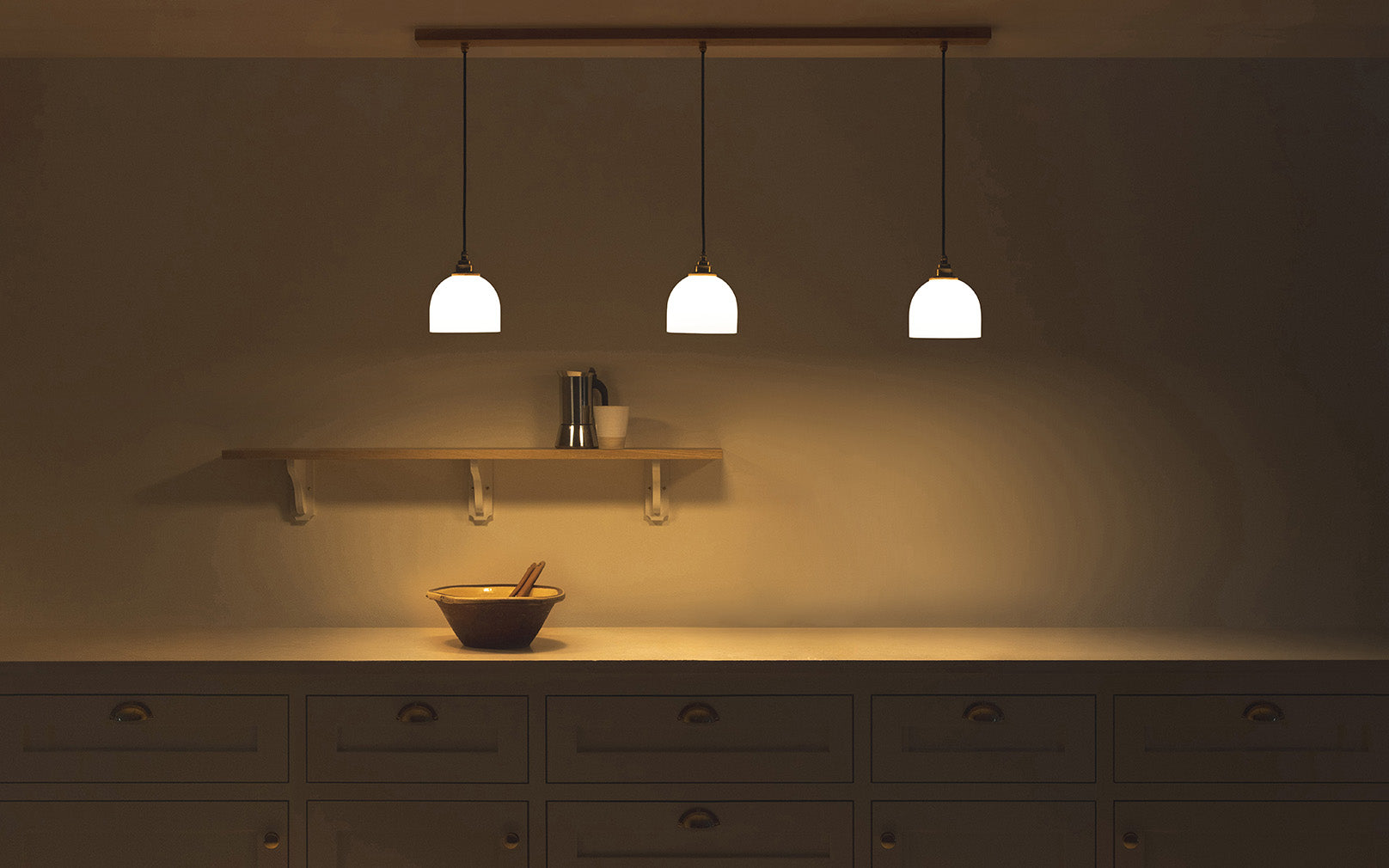 Glass Bue - Linear Trio Light Long
