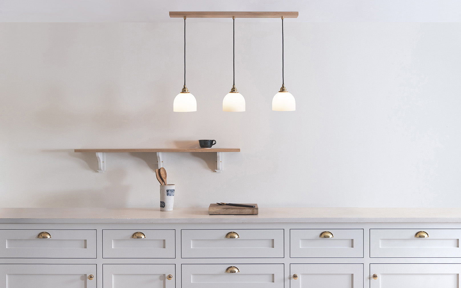 Glass Bue - Linear Trio Light