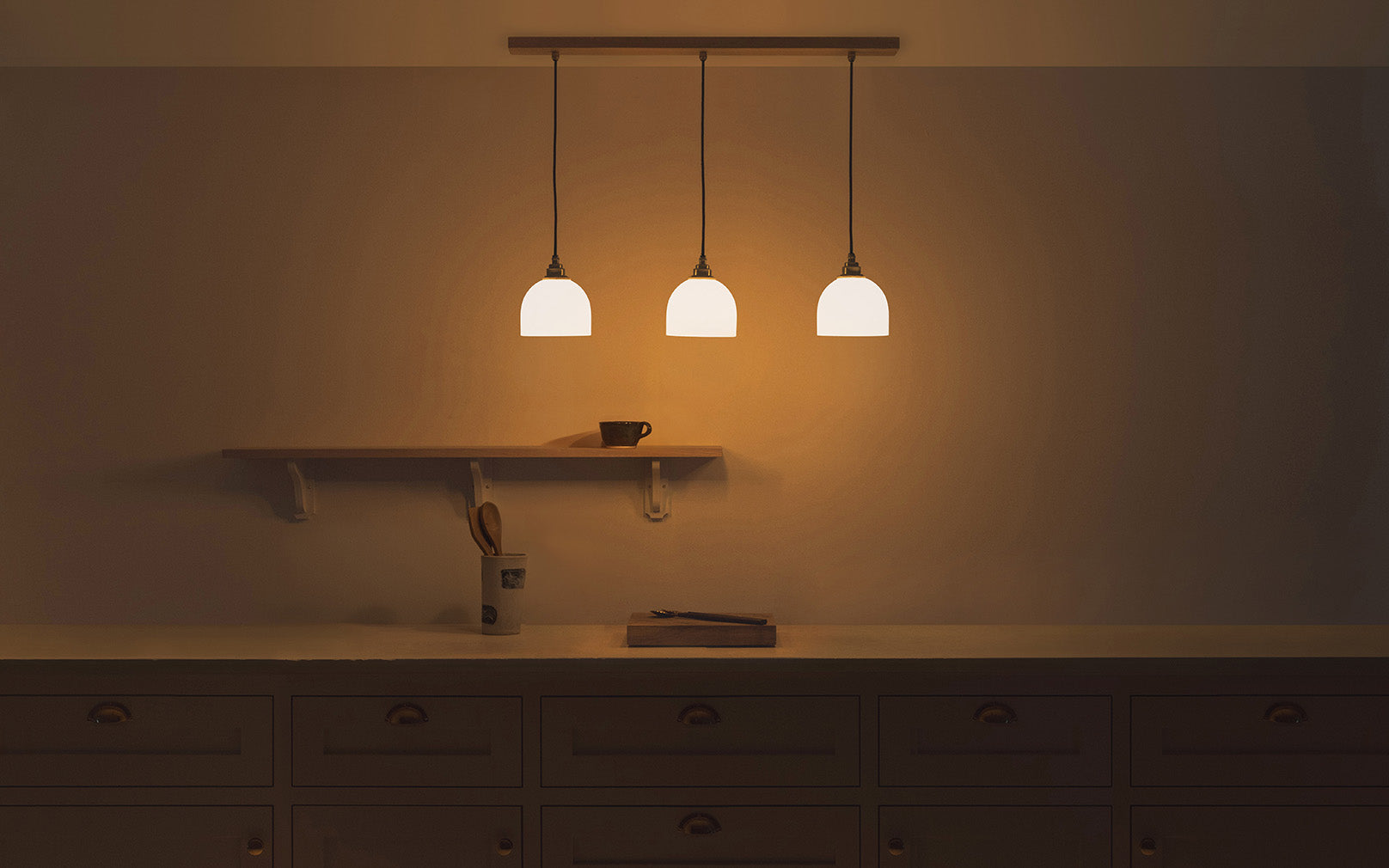 Glass Bue - Linear Trio Light