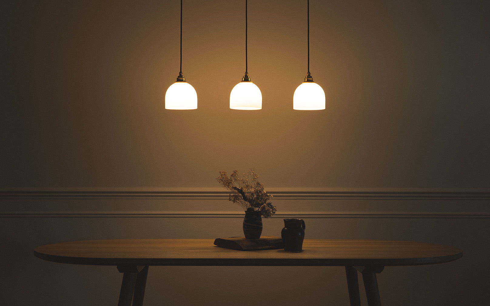 Glass Bue - Linear Trio Light