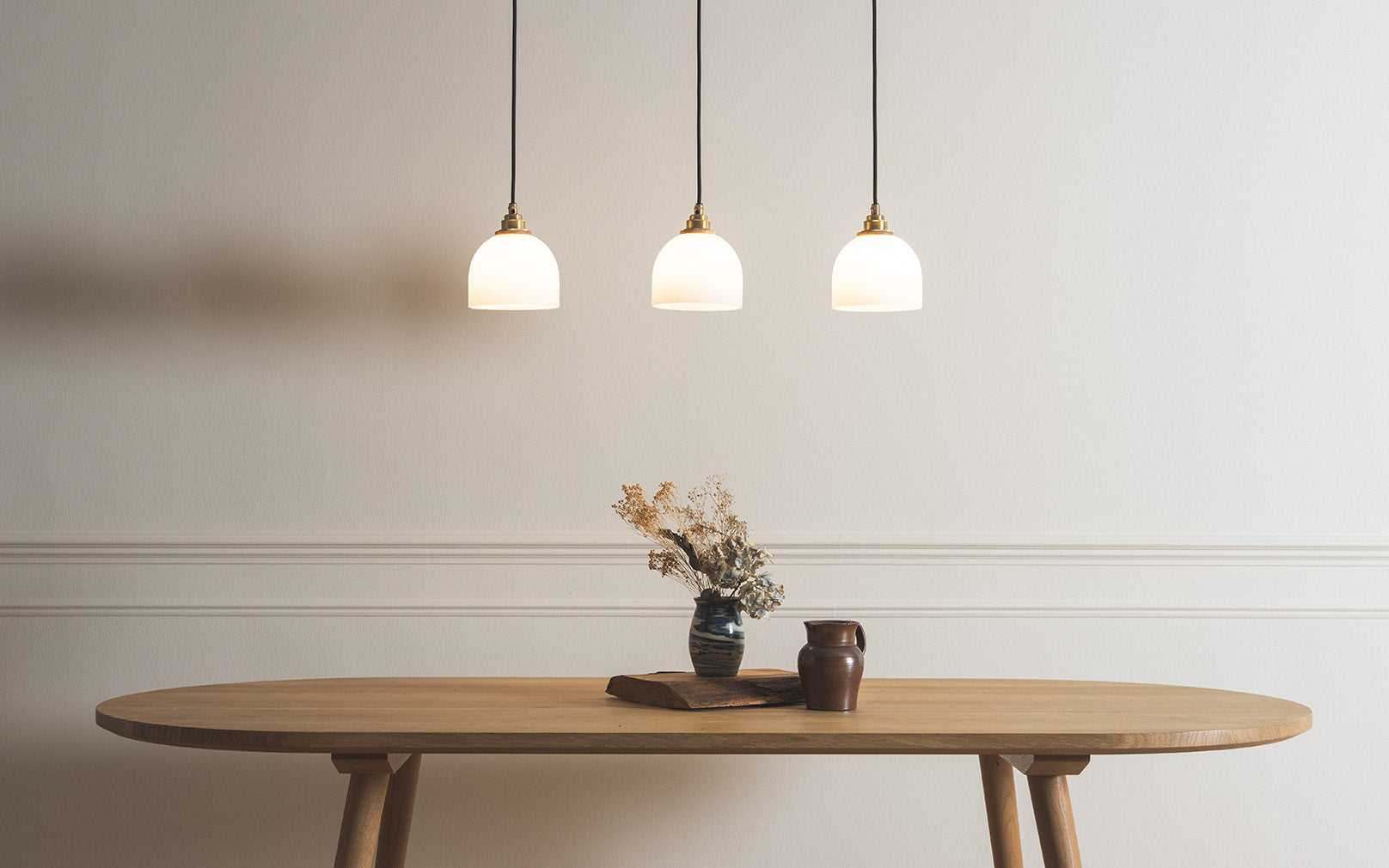 Glass Bue - Linear Trio Light