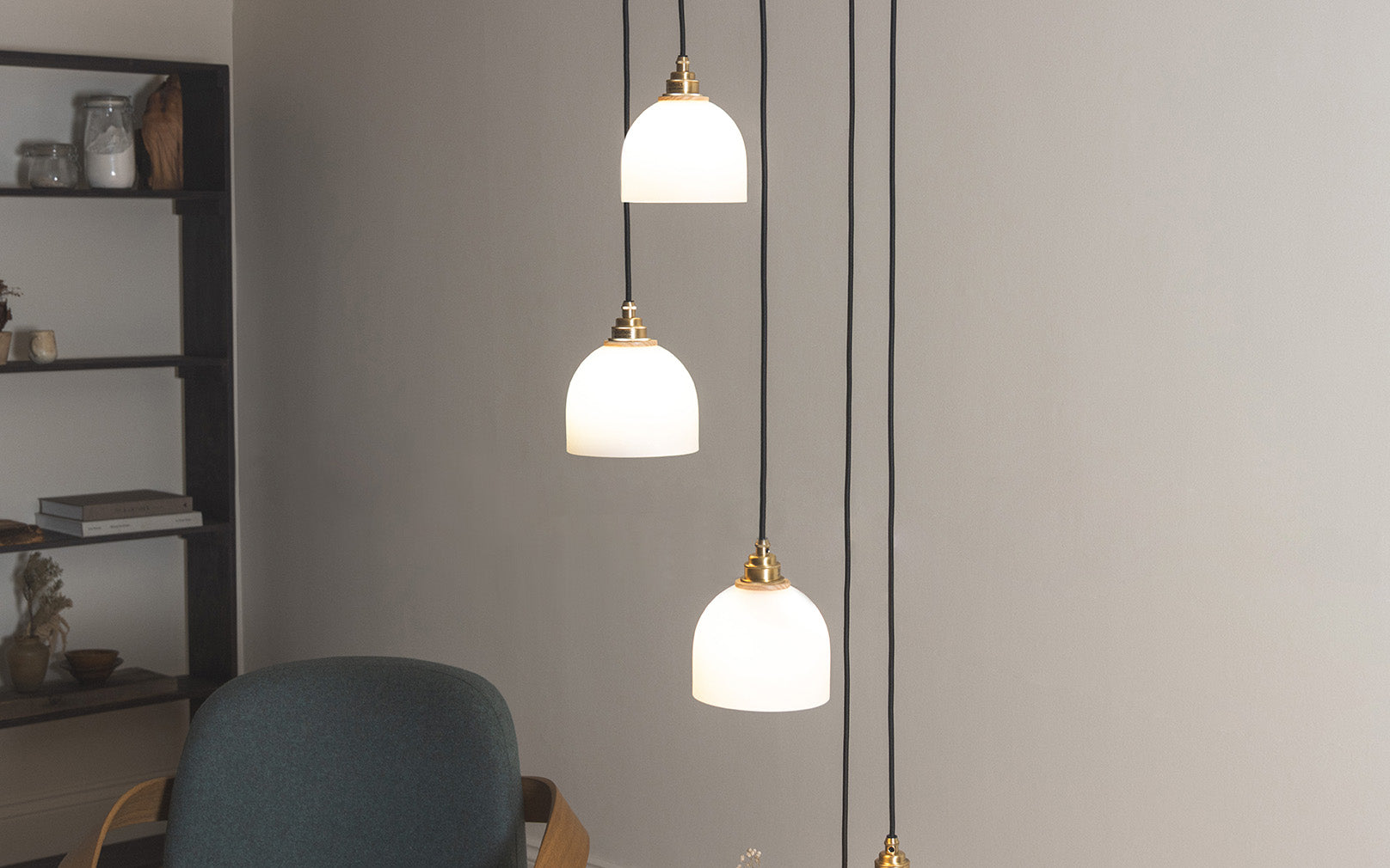 Glass Bue Waterfall Chandelier