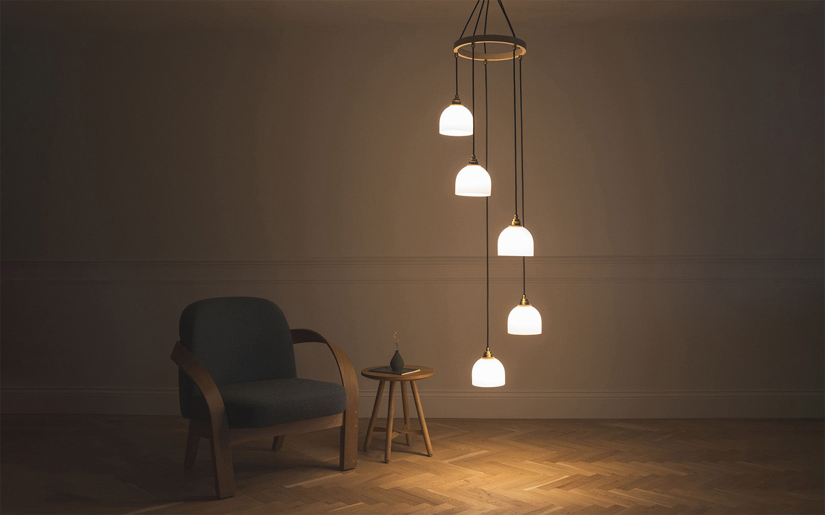 Glass Bue Waterfall Chandelier