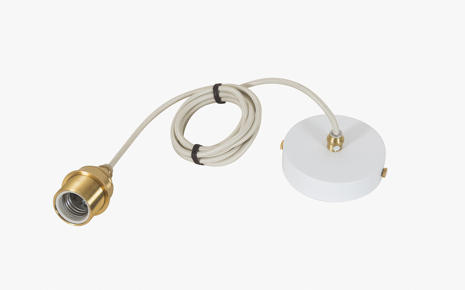 White & Brass Ceiling Kit E27