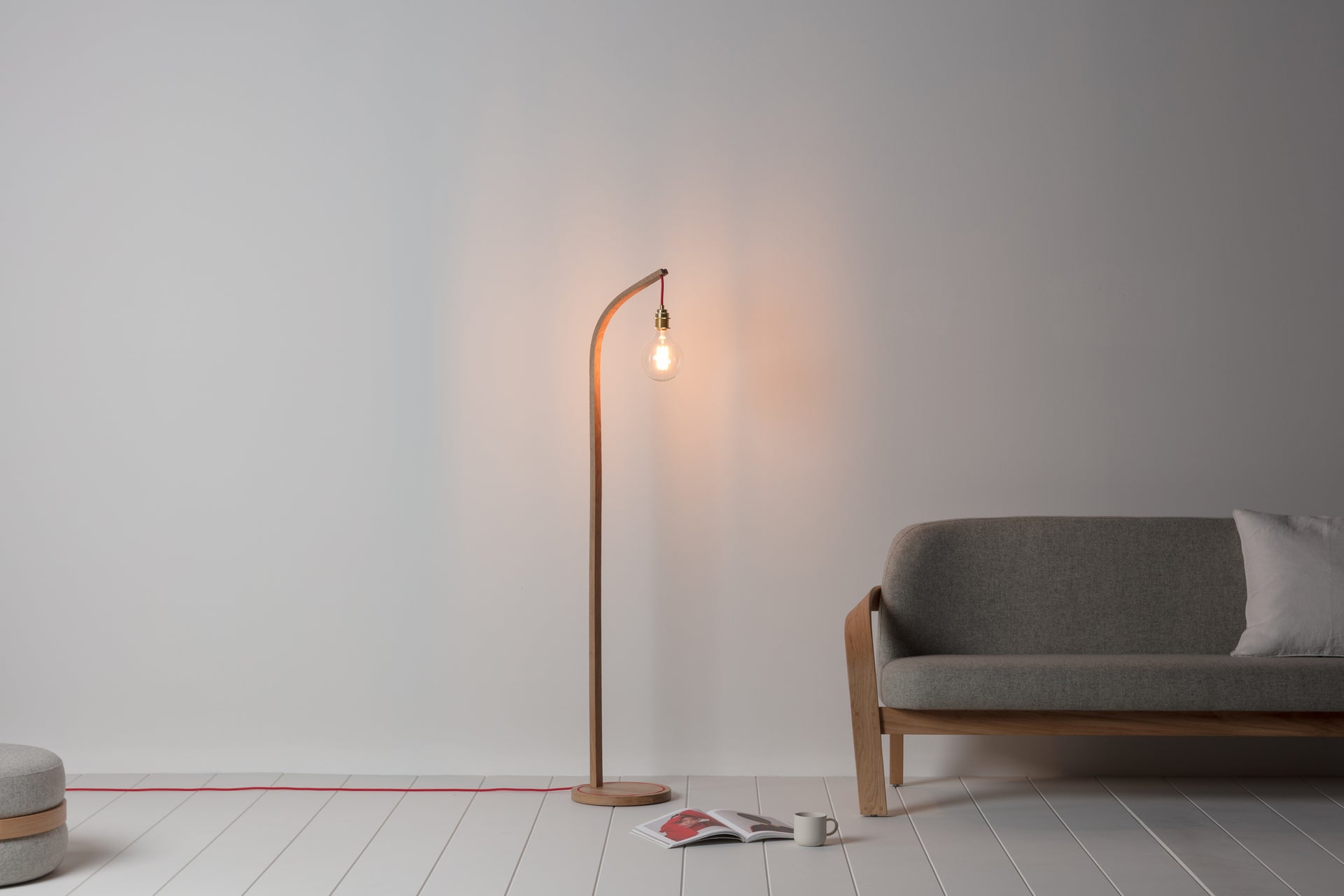 Mooring Floor Light with Red Flex Tom Raffield
