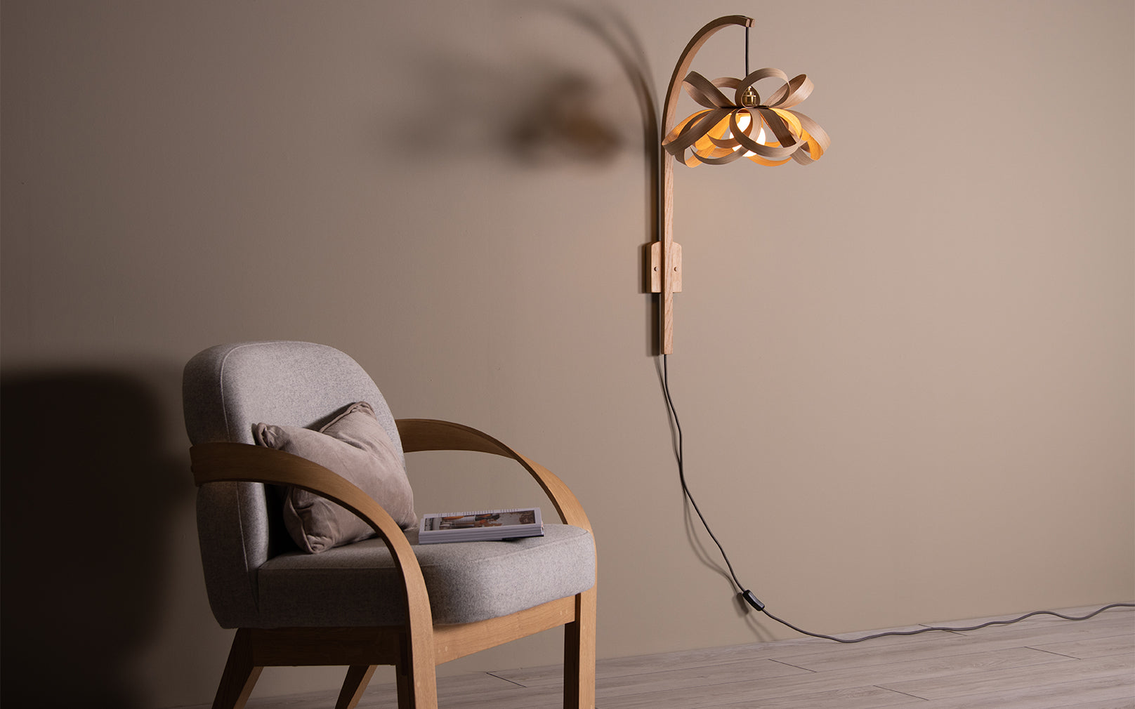 Tom raffield shop wall light