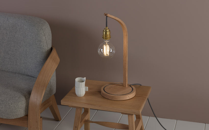 Tom Raffield Mooring Table Light with Grey Flex