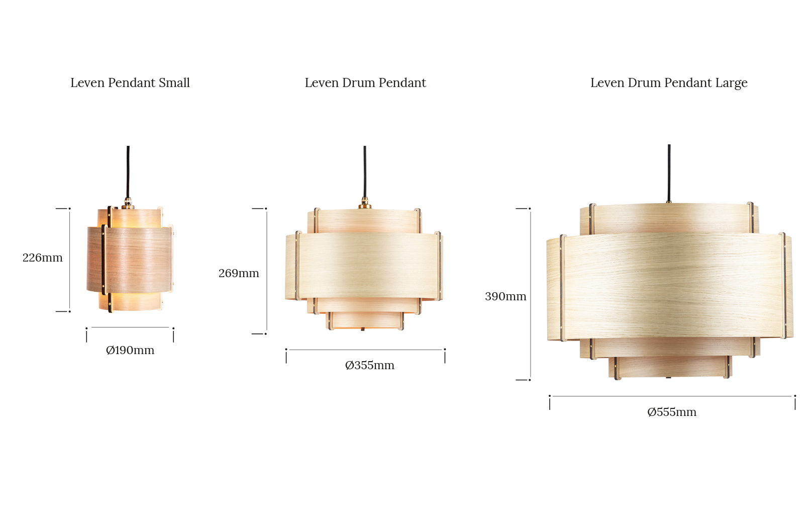 Leven Drum Pendant Large